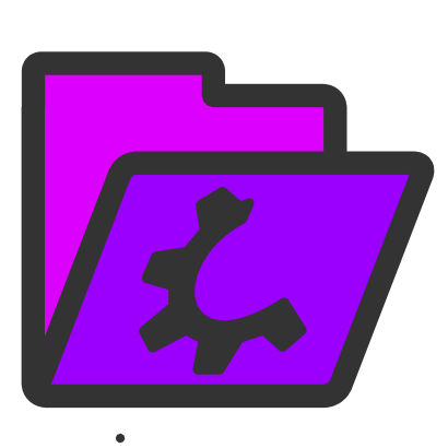 Icône roue violet dossier à télécharger gratuitement